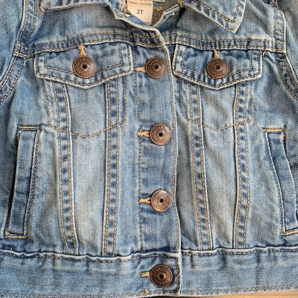 OshKosh B'Gosh Denim Jean Jacket Snap Up Cotton Kids Youth 2T‎